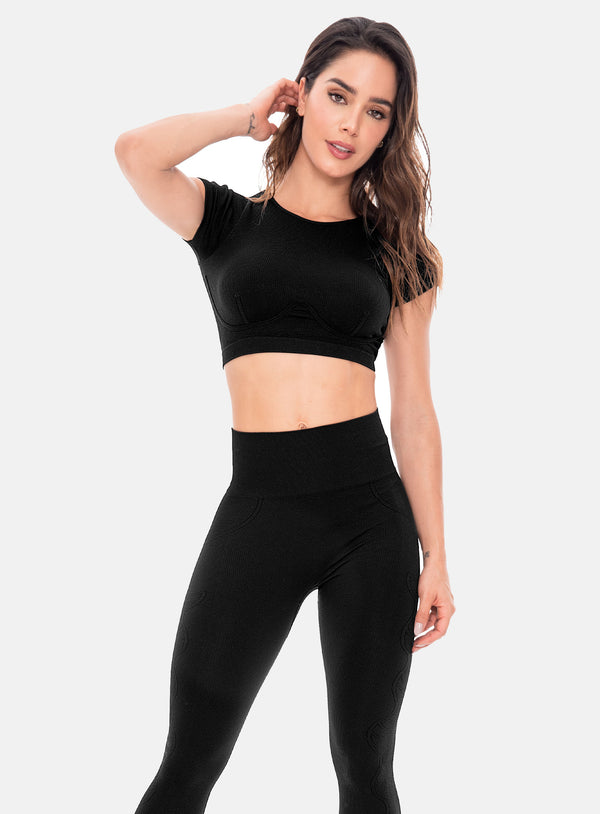 SEAMLESS SHORT SLEEVE SPORTY TOP REF: 105383