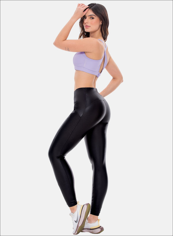 SPORTY LEATHER-LOOK LEGGINGS REF: 107783