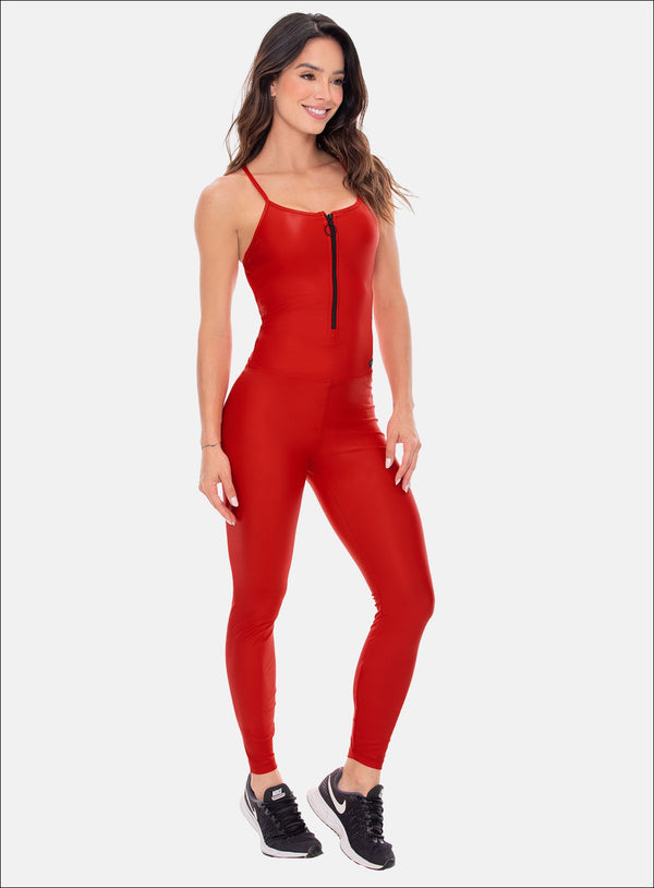 SPORTY LEATHER-LOOK JUMPSUIT REF: 108393