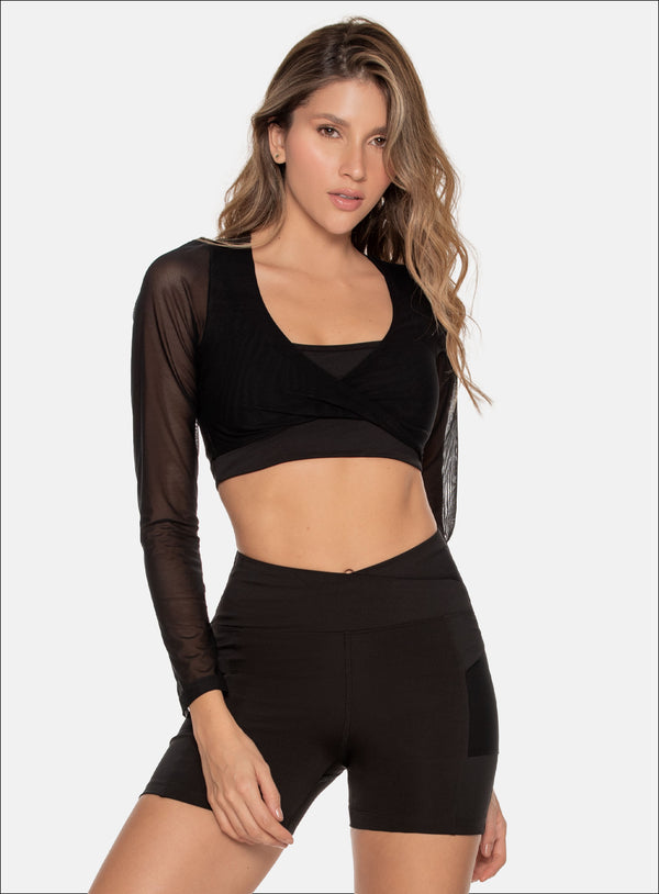 POLYAMIDE SPORTS SWEATSHIRT SEMI-TRANSPARENT FABRIC 110893