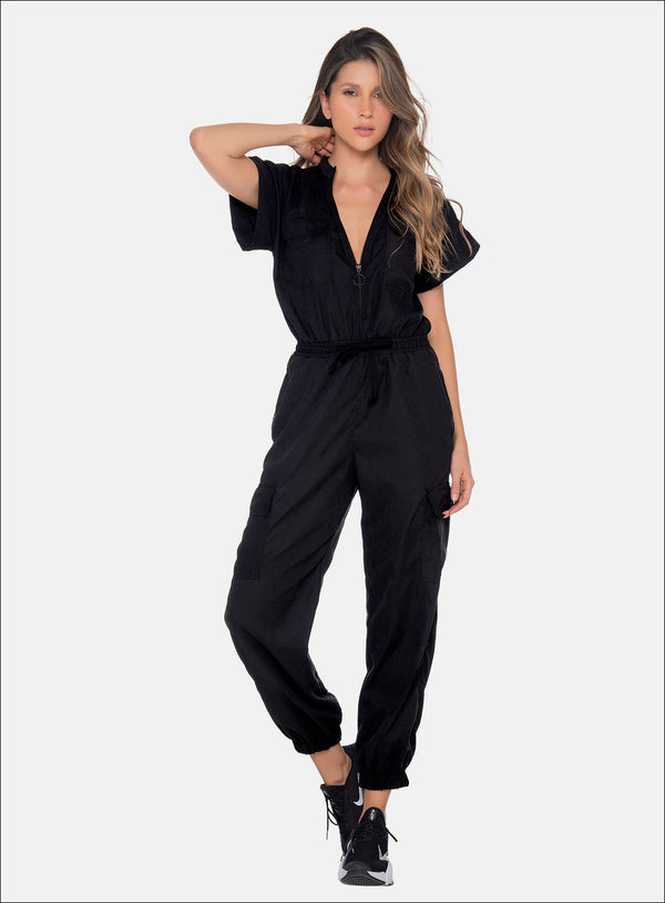 SEMI-WATERPROOF POLYESTER SPORTS JUMPSUIT 111173